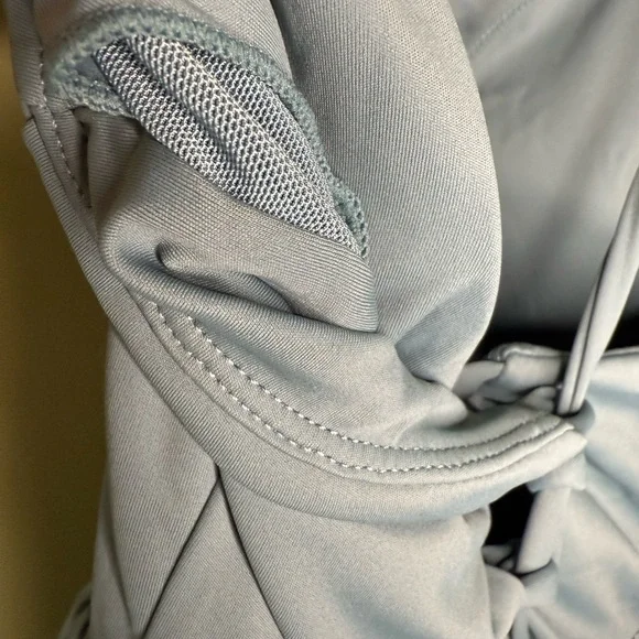 NWT NEW Halara Breezeful Backless Lace Up Tiered Mini Dress in Mineral Blue XL - Picture 7 of 9